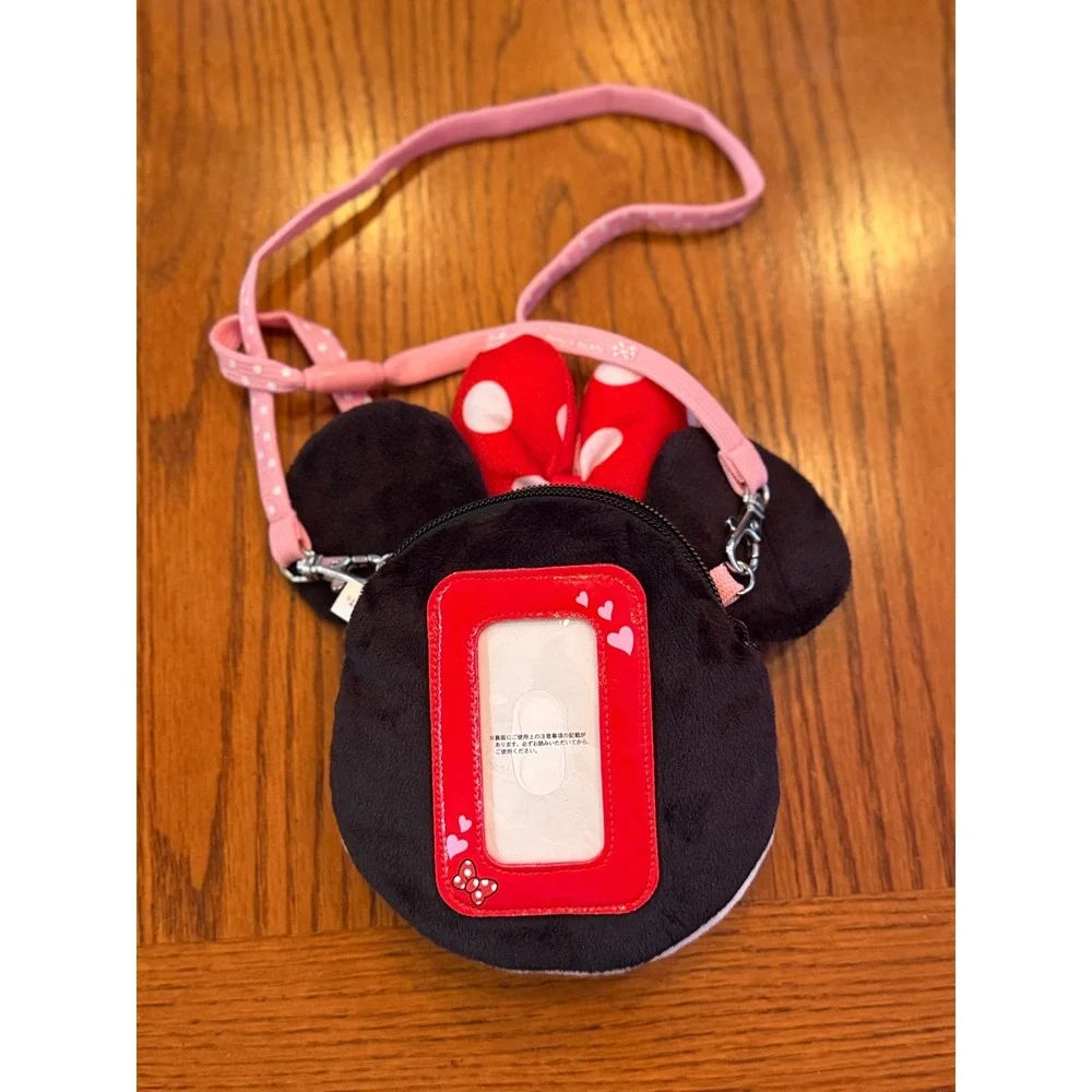 Tokyo Disney Resort Minnie Mouse Plush Coin Purse Kids Pink Black Disneycore